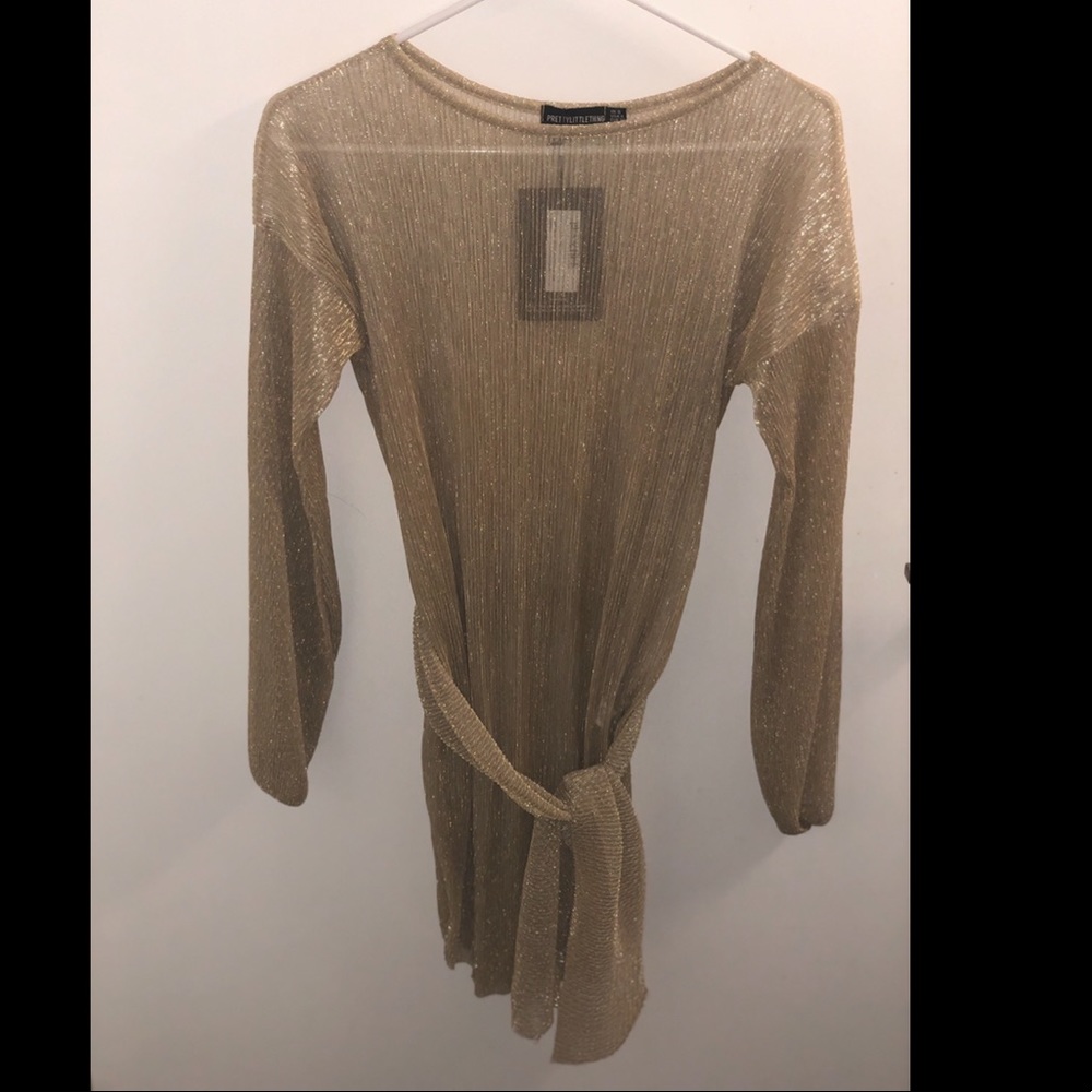 Sheer gold dress